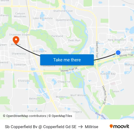 Sb Copperfield Bv @ Copperfield Gd SE to Millrise map
