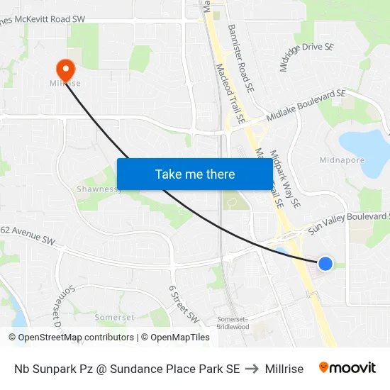 Nb Sunpark  Pz @ Sundance Place Park SE to Millrise map