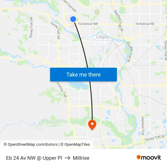 Eb 24 Av NW @ Upper Pl to Millrise map