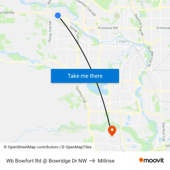 Wb Bowfort Rd @ Bowridge Dr NW to Millrise map