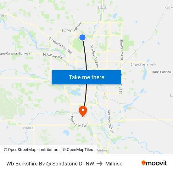 Wb Berkshire Bv @ Sandstone Dr NW to Millrise map