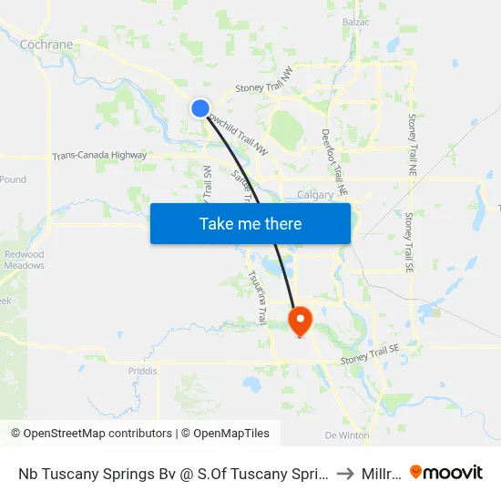Nb Tuscany Springs Bv @ S.Of Tuscany Springs Gd NW to Millrise map