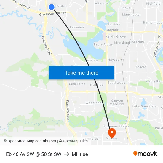 Eb 46 Av SW @ 50 St SW to Millrise map
