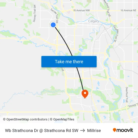 Wb Strathcona Dr @ Strathcona Rd SW to Millrise map