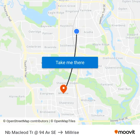 Nb Macleod Tr @ 94 Av SE to Millrise map