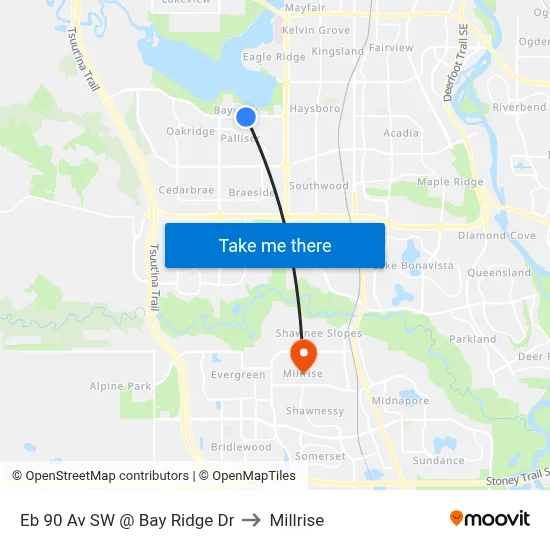 Eb 90 Av SW @ Bay Ridge Dr to Millrise map