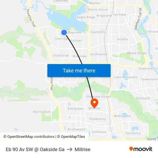 Eb 90 Av SW @ Oakside Ga to Millrise map