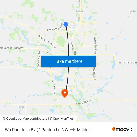 Wb Panatella Bv @ Panton Ld NW to Millrise map