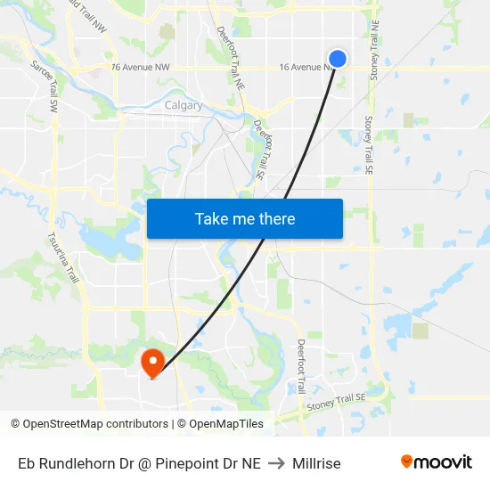 Eb Rundlehorn Dr @ Pinepoint Dr NE to Millrise map