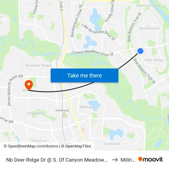 Nb Deer Ridge Dr @ S. Of Canyon Meadows Dr SE to Millrise map