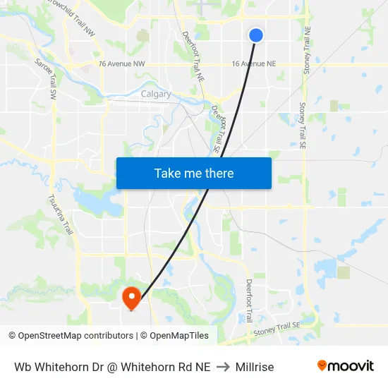 Wb Whitehorn Dr @ Whitehorn Rd NE to Millrise map
