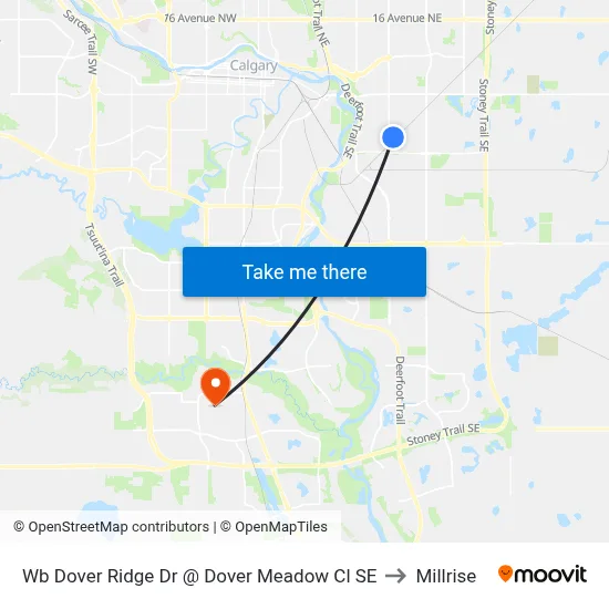 Wb Dover Ridge Dr @ Dover Meadow Cl SE to Millrise map