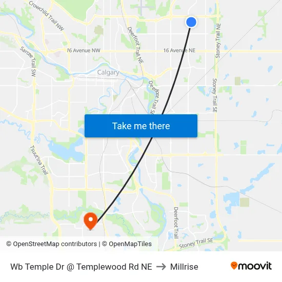 Wb Temple Dr @ Templewood Rd NE to Millrise map