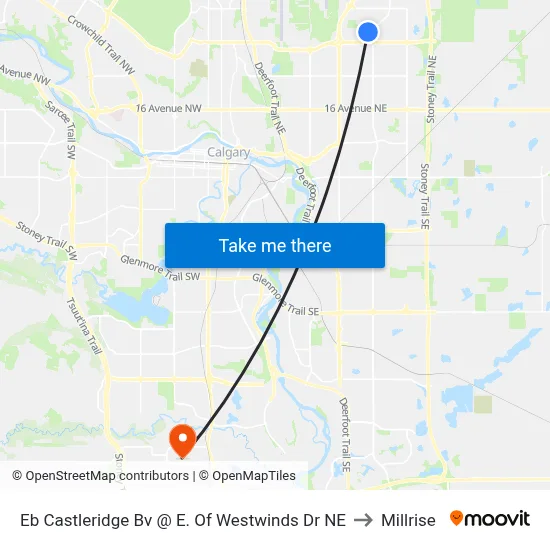 Eb Castleridge Bv @ E. Of Westwinds Dr NE to Millrise map