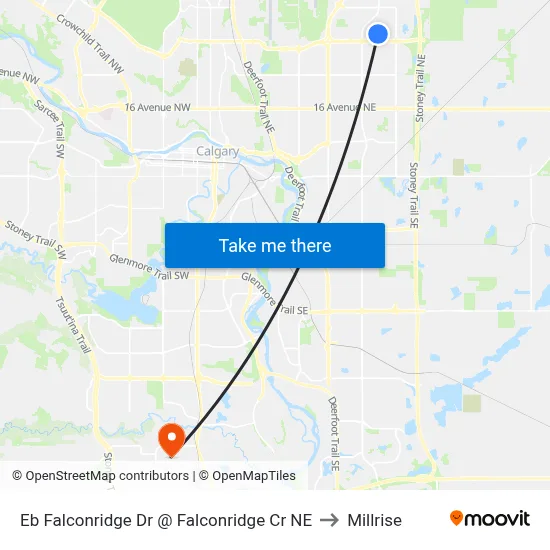 Eb Falconridge Dr @ Falconridge Cr NE to Millrise map