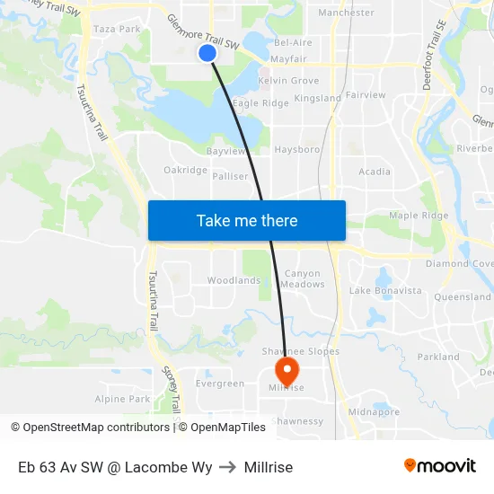 Eb 63 Av SW @ Lacombe Wy to Millrise map