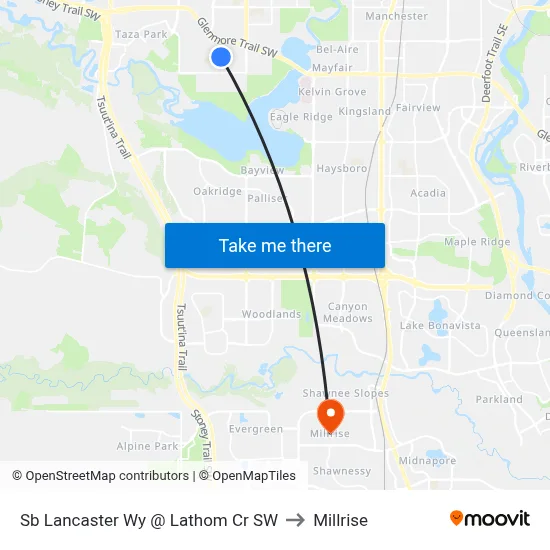 Sb Lancaster Wy @ Lathom Cr SW to Millrise map