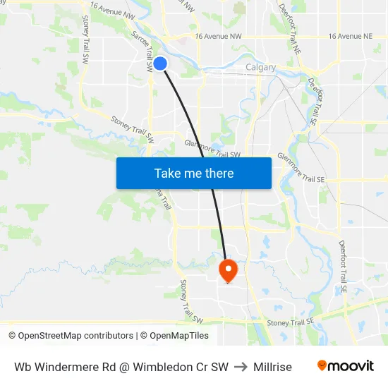 Wb Windermere Rd @ Wimbledon Cr SW to Millrise map