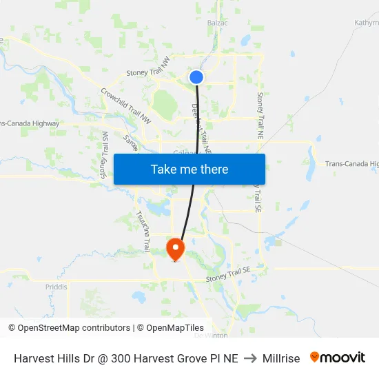 Harvest Hills Dr @ 300 Harvest Grove Pl NE to Millrise map