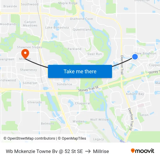 Wb Mckenzie Towne Bv @ 52 St SE to Millrise map