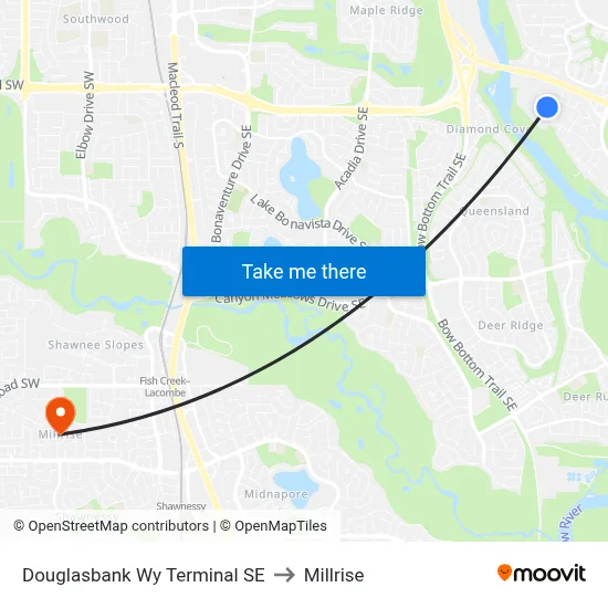Douglasbank Wy Terminal SE to Millrise map