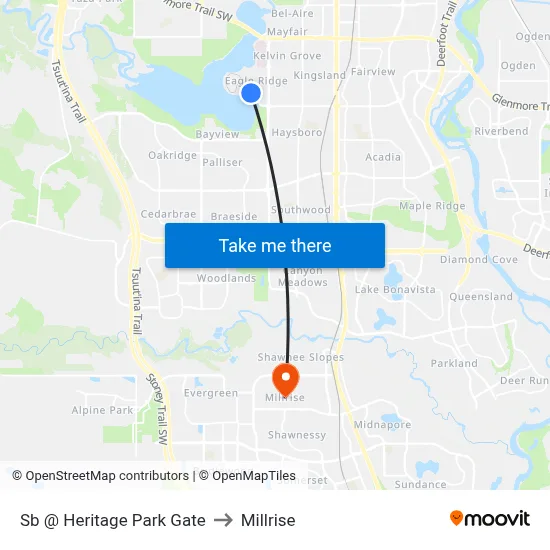 Sb @ Heritage Park Gate to Millrise map