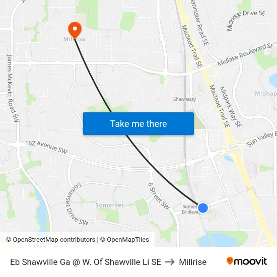 Eb Shawville Ga @ W. Of Shawville Li SE to Millrise map