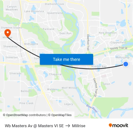 Wb Masters Av @ Masters VI SE to Millrise map