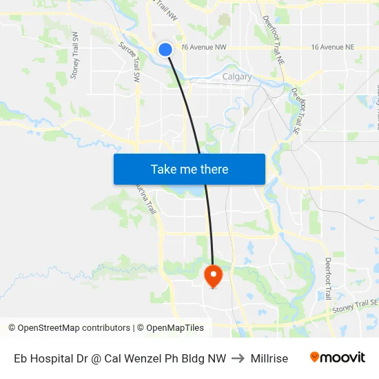 Eb Hospital Dr @ Cal Wenzel  Ph Bldg NW to Millrise map