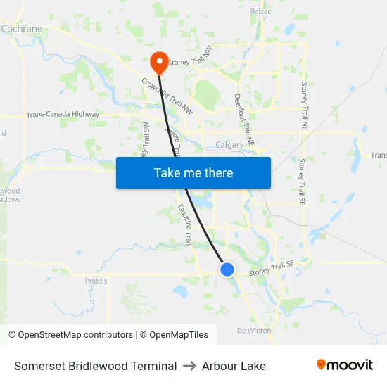 Somerset Bridlewood Terminal to Arbour Lake map
