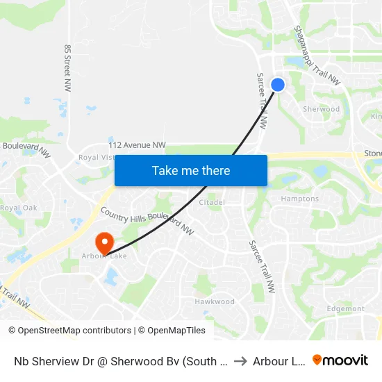 Nb Sherview Dr @ Sherwood Bv (South Leg) NW to Arbour Lake map