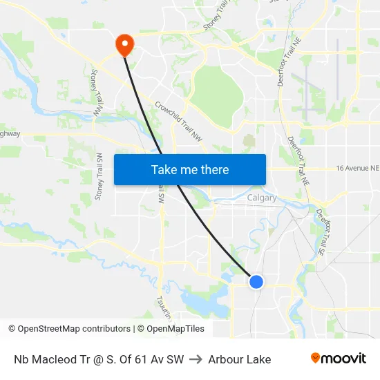 Nb Macleod Tr @ S. Of 61 Av SW to Arbour Lake map