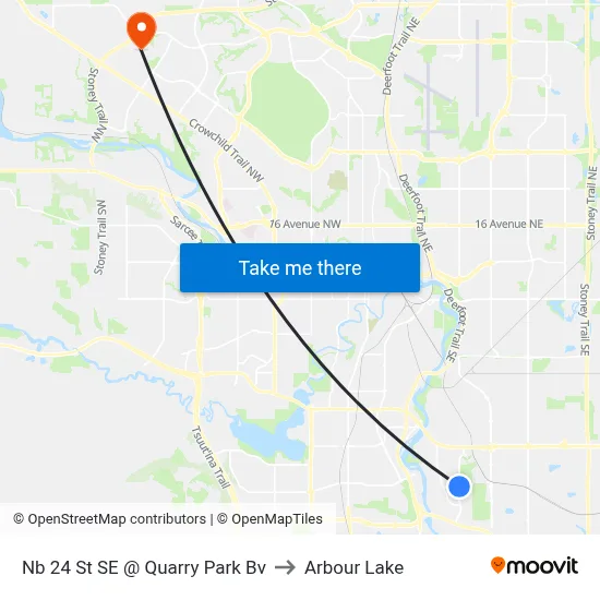Nb 24 St SE @ Quarry Park Bv to Arbour Lake map