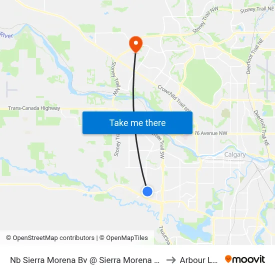 Nb Sierra Morena Bv @ Sierra Morena Gv SW to Arbour Lake map