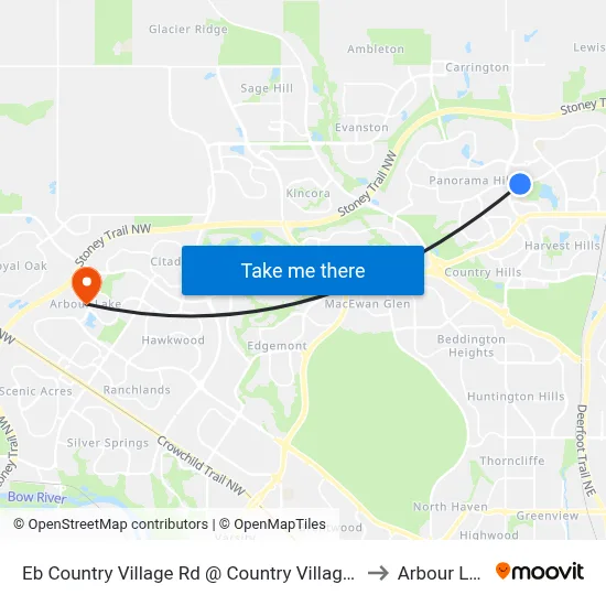 Eb Country Village Rd @ Country Village  Li NE to Arbour Lake map