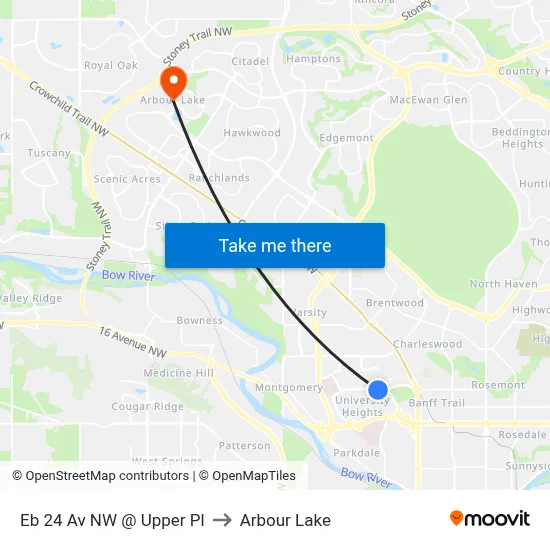 Eb 24 Av NW @ Upper Pl to Arbour Lake map