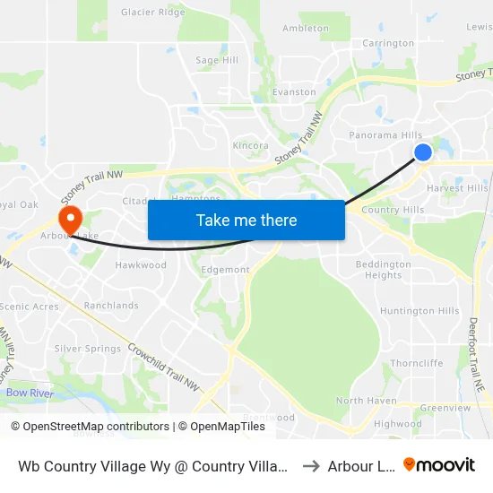 Wb Country Village Wy @ Country Village Link NE to Arbour Lake map