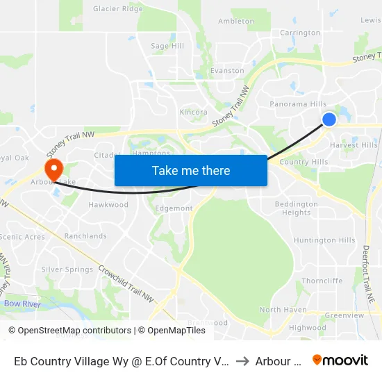 Eb Country Village Wy @ E.Of Country Village Li NE to Arbour Lake map