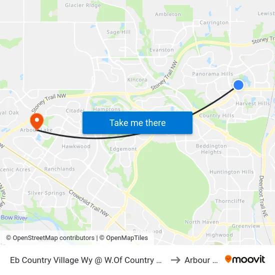 Eb Country Village Wy @ W.Of Country Village Cv NE to Arbour Lake map