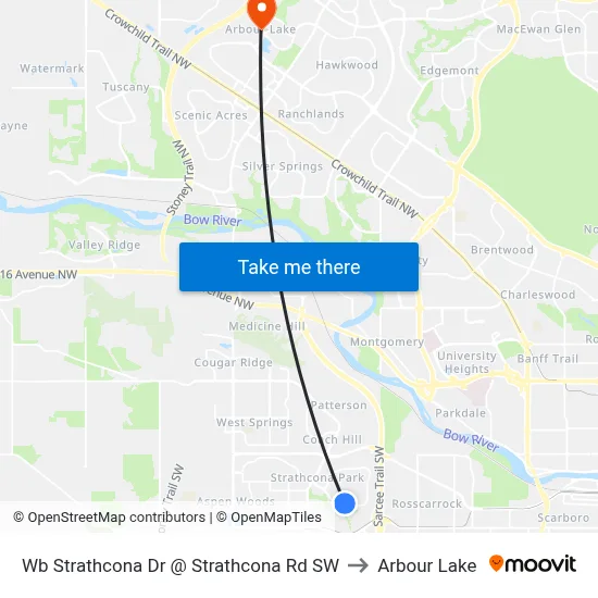 Wb Strathcona Dr @ Strathcona Rd SW to Arbour Lake map