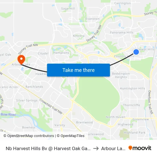 Nb Harvest Hills Bv @ Harvest Oak Ga NE to Arbour Lake map