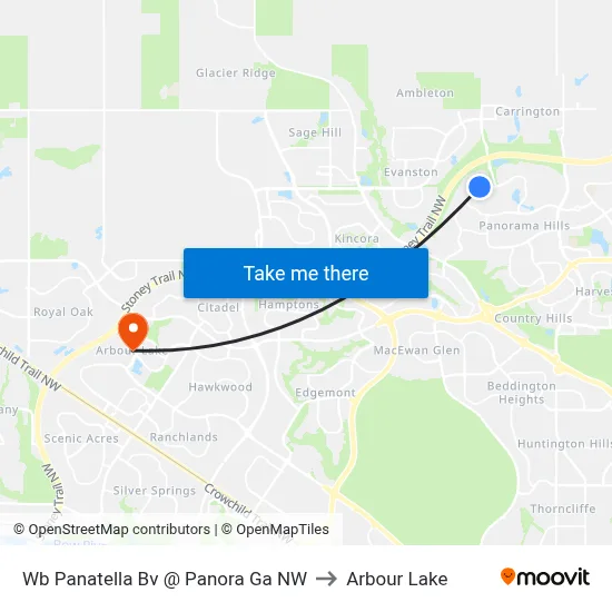 Wb Panatella Bv @ Panora Ga NW to Arbour Lake map