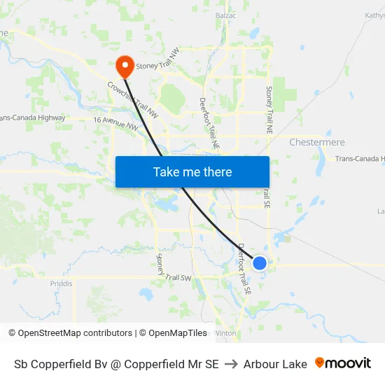 Sb Copperfield Bv @ Copperfield Mr SE to Arbour Lake map