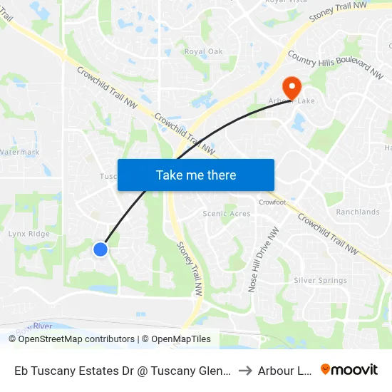 Eb Tuscany Estates Dr @ Tuscany Glen Pa NW to Arbour Lake map