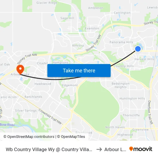 Wb Country Village Wy @ Country Village Cv NE to Arbour Lake map