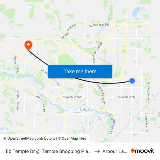 Eb Temple Dr @ Temple Shopping Plaza to Arbour Lake map