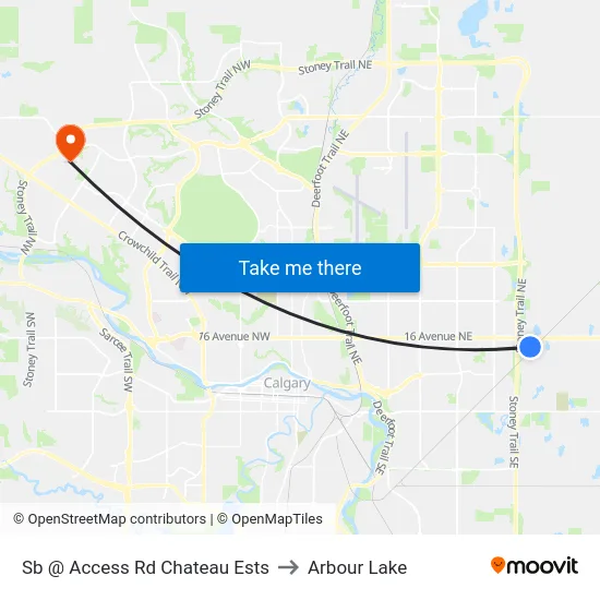 Sb @ Access Rd Chateau Ests to Arbour Lake map