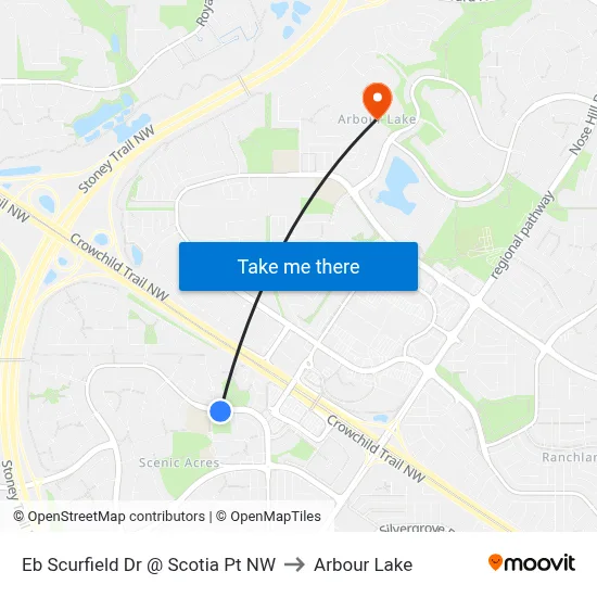 Eb Scurfield Dr @ Scotia Pt NW to Arbour Lake map