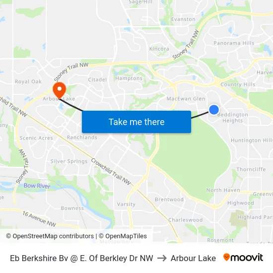 Eb Berkshire Bv @ E. Of Berkley Dr NW to Arbour Lake map