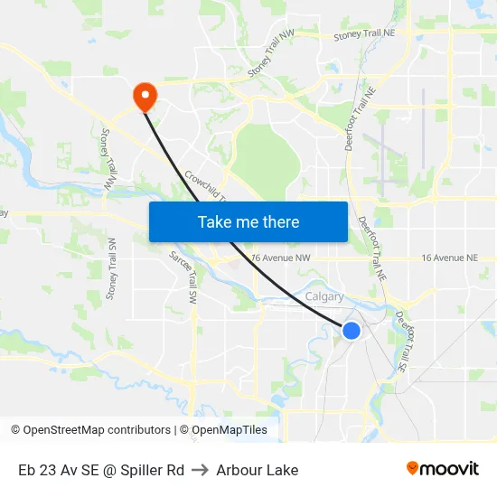 Eb 23 Av SE @ Spiller Rd to Arbour Lake map